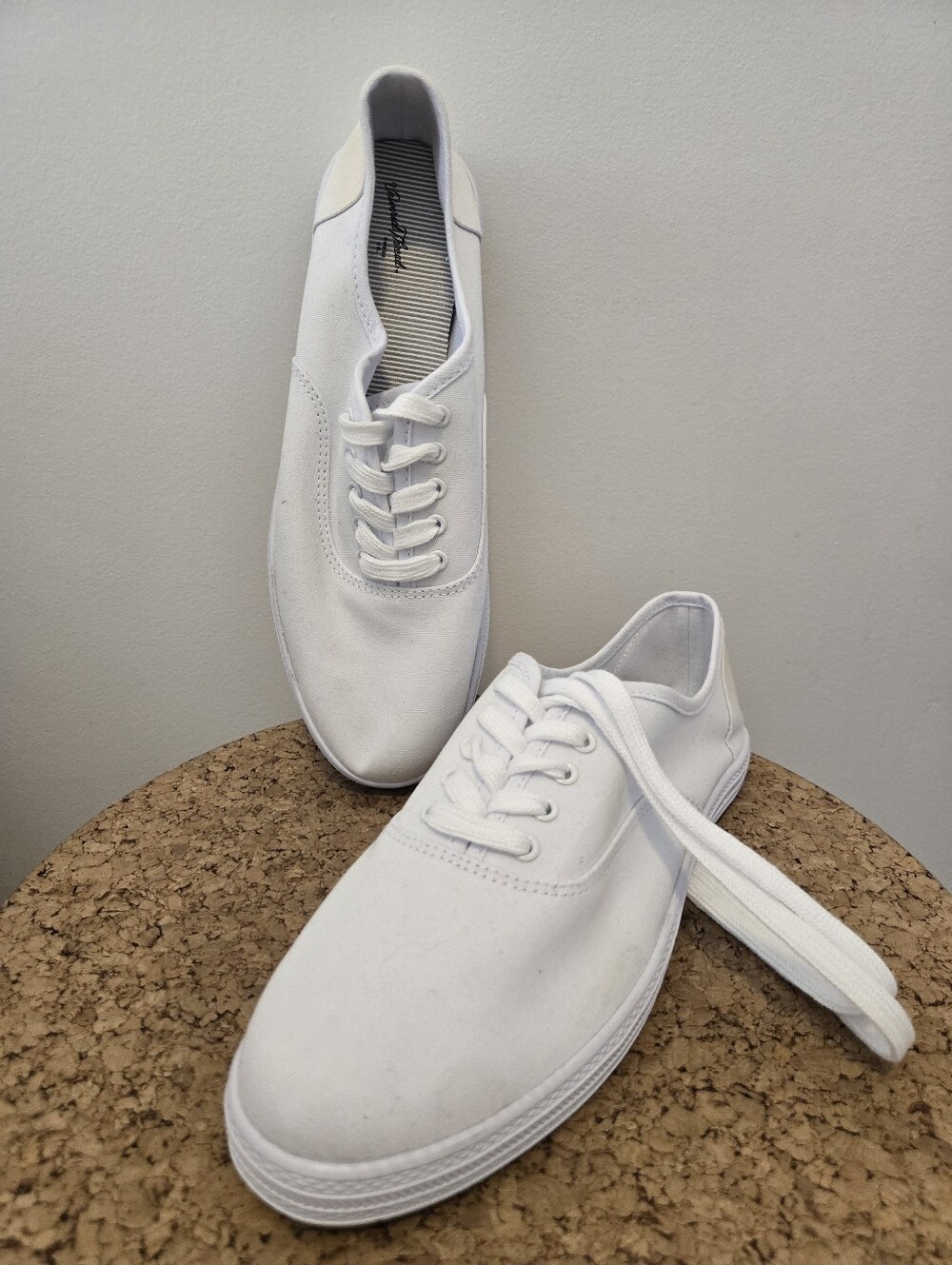 White Canvas Low-Top Sneakers